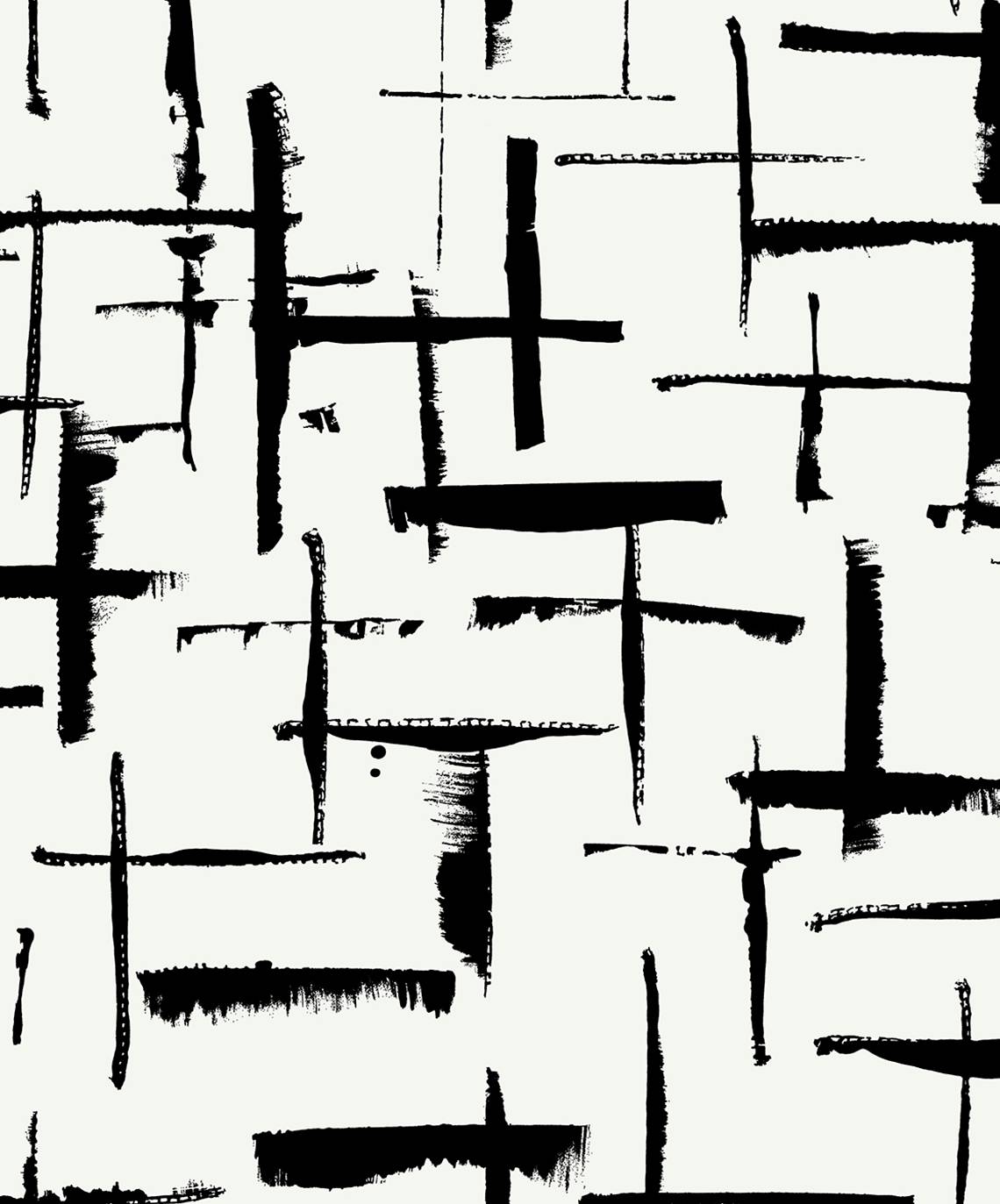 NW53300 NextWall NextWall Peel & Stick Wallpaper Crosshatch Abstract Ebony & Eggshell