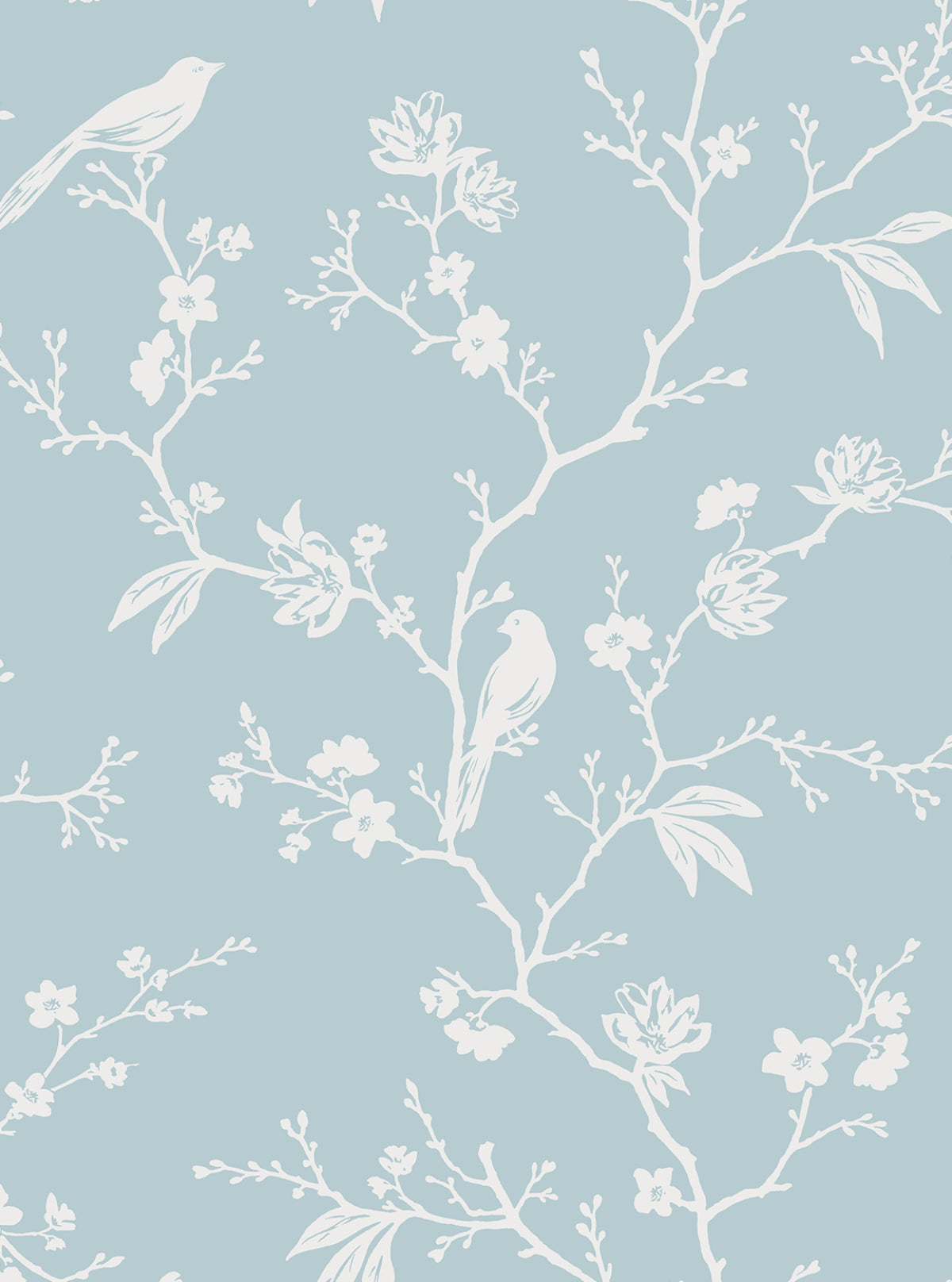 NW53402 NextWall NextWall Peel & Stick Wallpaper Songbird Chinoiserie Blue Skies