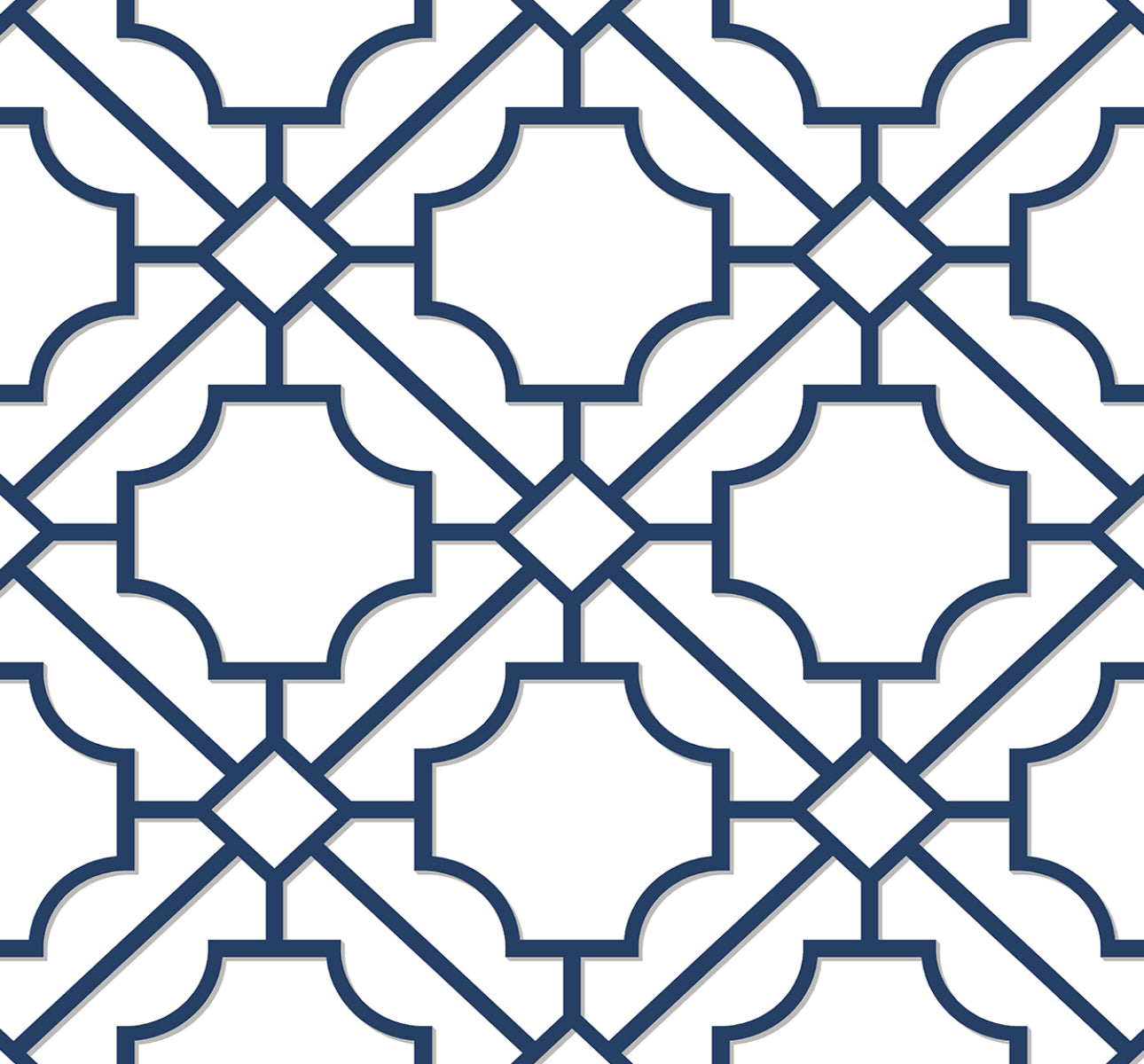 NW53502 NextWall NextWall Peel & Stick Wallpaper Lattice Geo Navy Blue