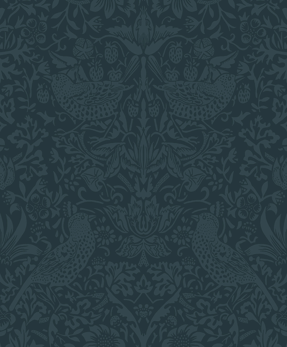NW54402 NextWall NextWall Peel & Stick Wallpaper Tonal Bird Garden Slate Blue