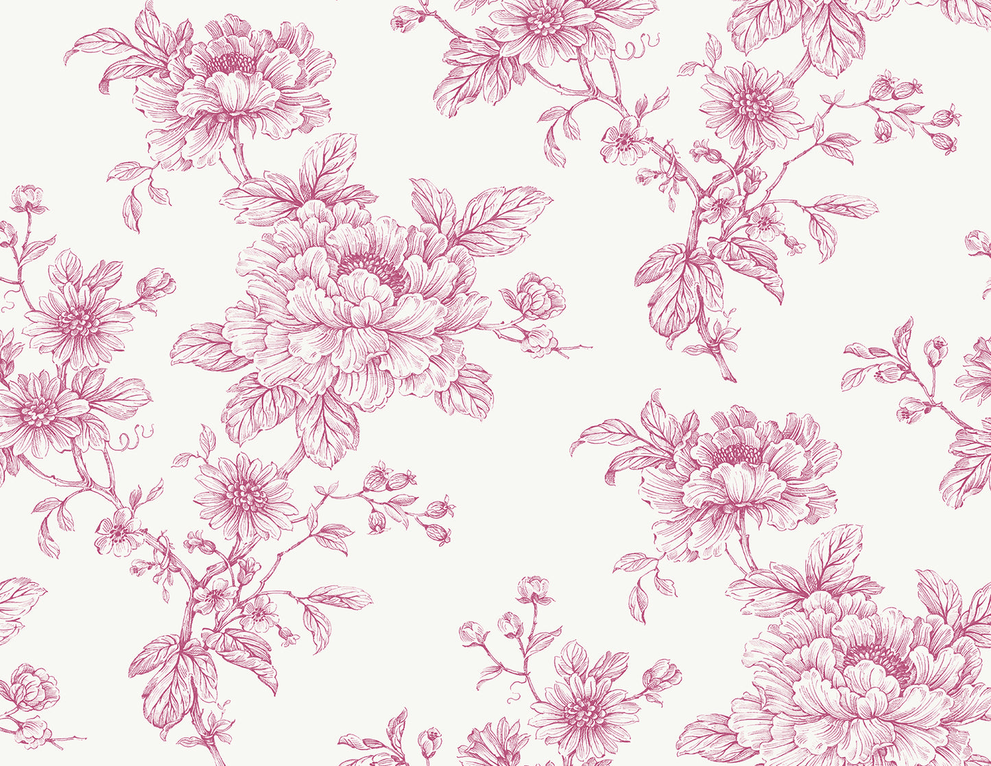 NW55701 NextWall NextWall Peel & Stick Wallpaper Sketched Floral Pink