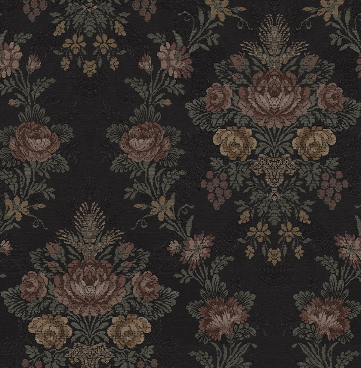 NW59200 NextWall NextWall Peel & Stick Wallpaper Hasset Tapestry Floral Wrought Iron