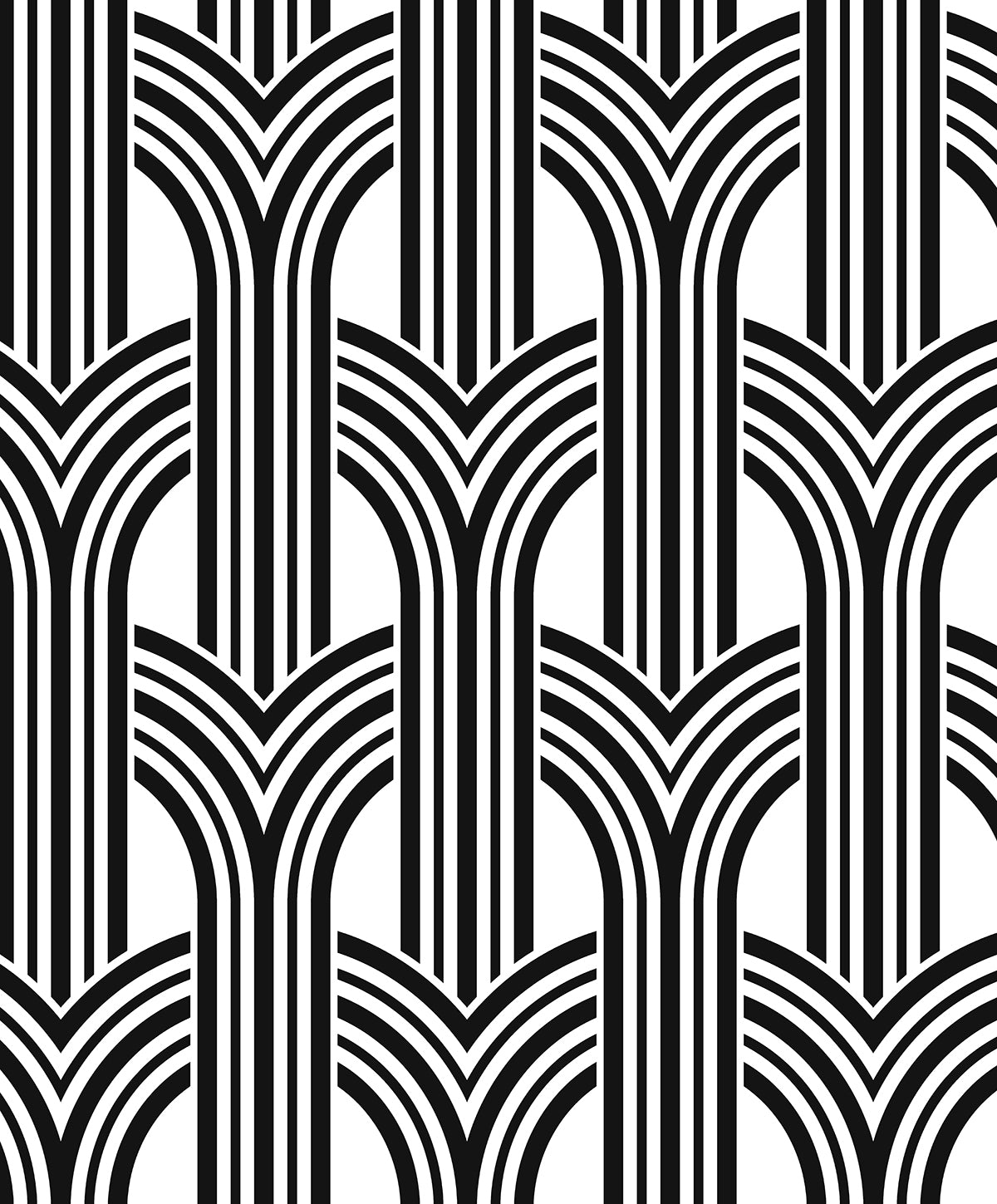 NW59520 NextWall NextWall Peel & Stick Wallpaper Geometric Arches Ebony & Lace