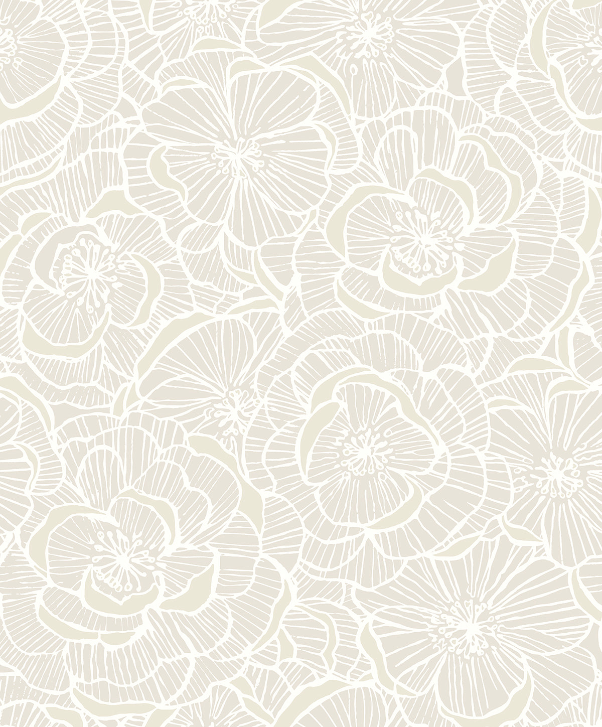 NW60000 NextWall NextWall Peel & Stick Wallpaper Camellia Floral Metallic Pearl