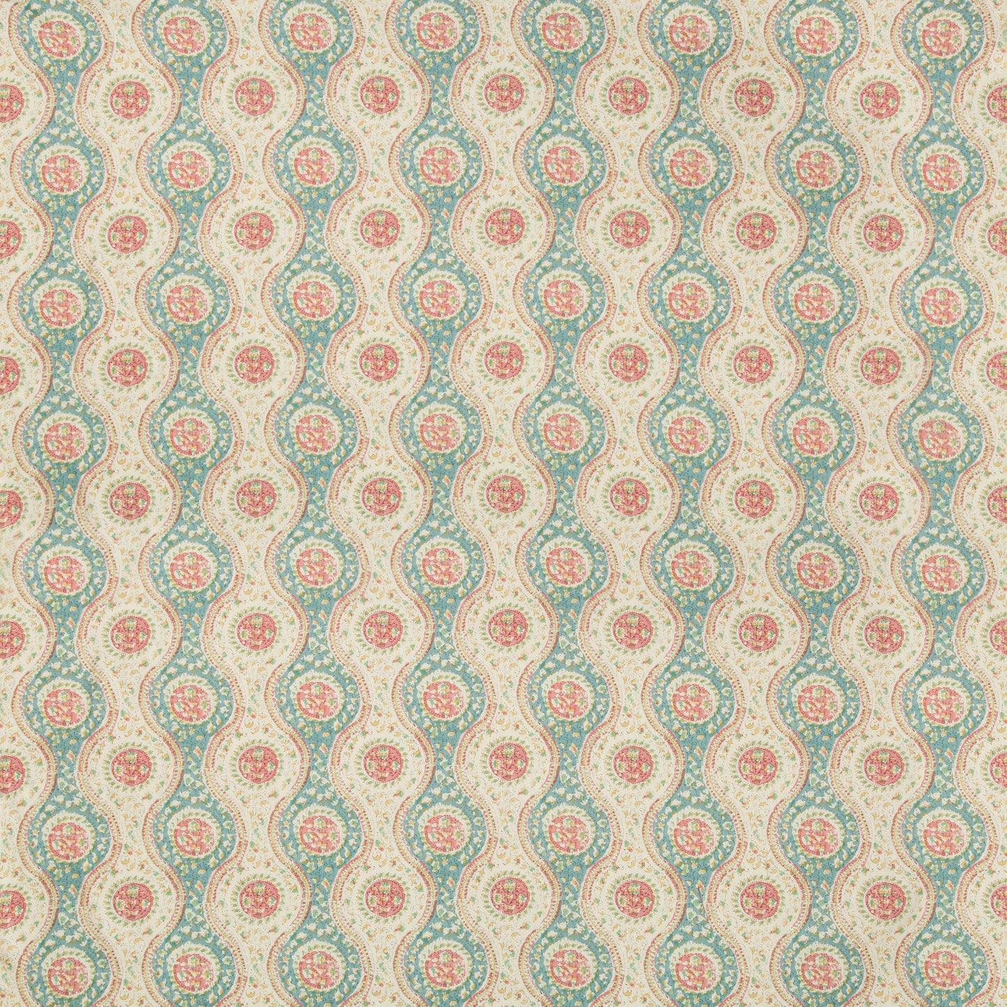 8019129-137 NADARI PRINT TEAL/ROSE BRUNSCHWIG & FILS