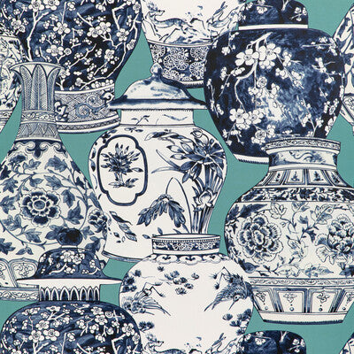 P2020108-1350 PANDAN PAPER AQUA/BLUE LEE JOFA Wallpaper