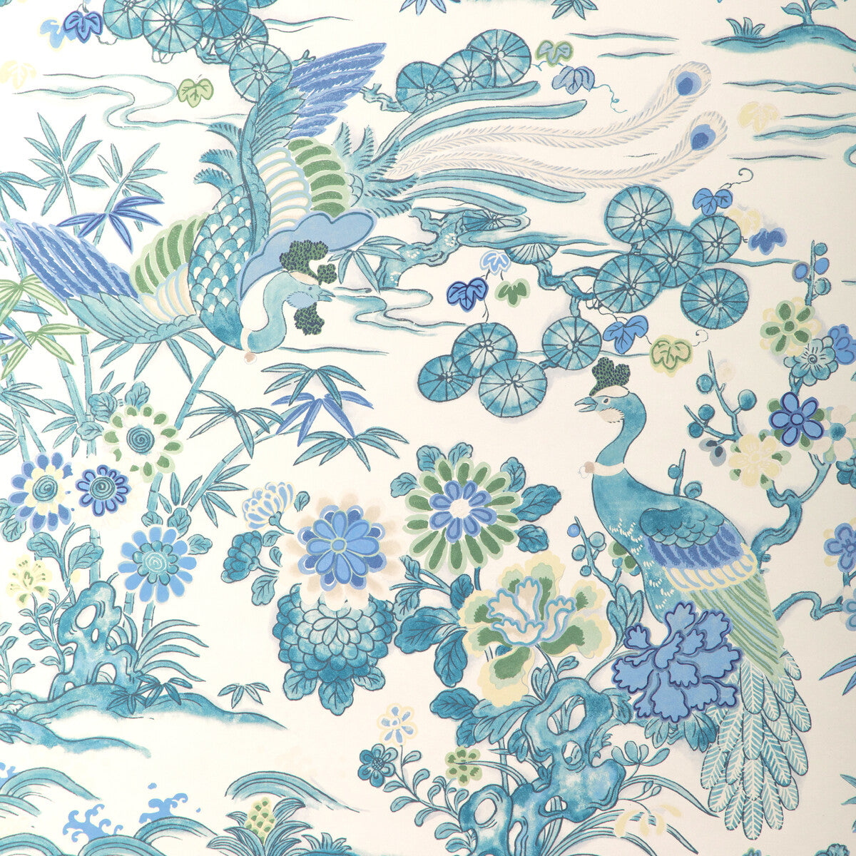 P2023124-353 SAKURA PAPER TEAL LEE JOFA Wallpaper