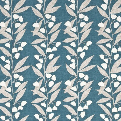 PP50361-3 BELL FLOWER TEAL BAKER LIFESTYLE Fabrics Drapery Upholstery
