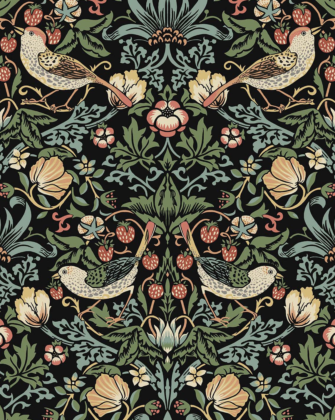 PR10100 Seabrook Designs Prepasted Online Wallpaper Fragaria Garden Prepasted Ebony