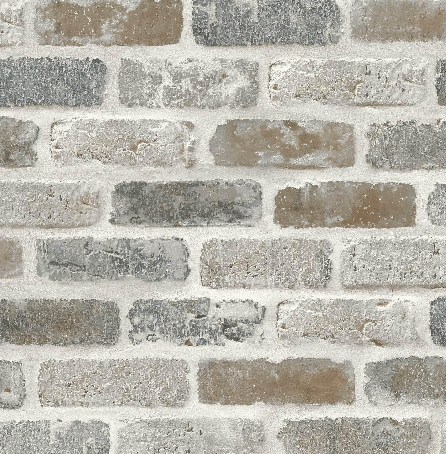 PR10500 Seabrook Designs Prepasted Online Wallpaper Washed Faux Brick Prepasted Neutral
