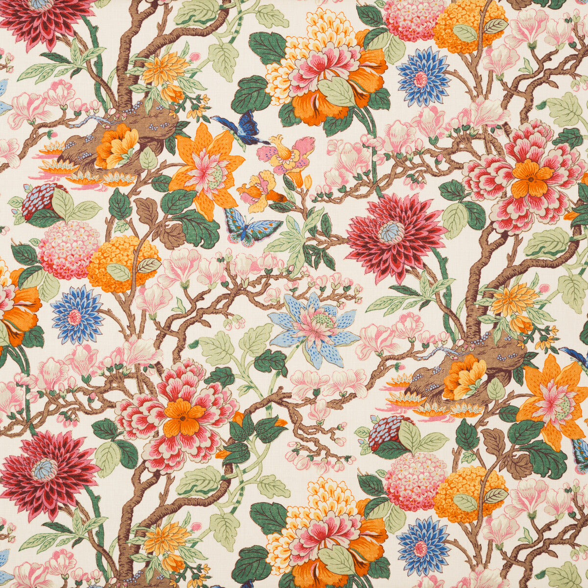 R1351-4 MAGNOLIA CREAM/BLUE G P & J BAKER Fabrics Drapery Upholstery