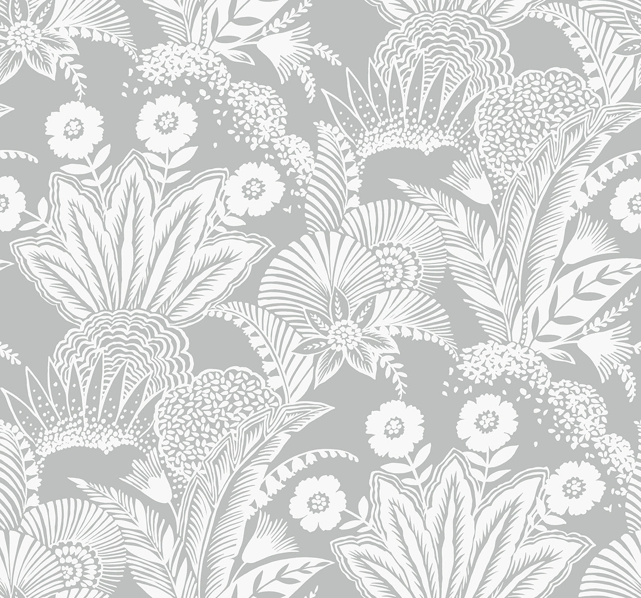 SC20108 Seabrook Designs Summer House Wallpaper Suvi Palm Grove Bluish Gray