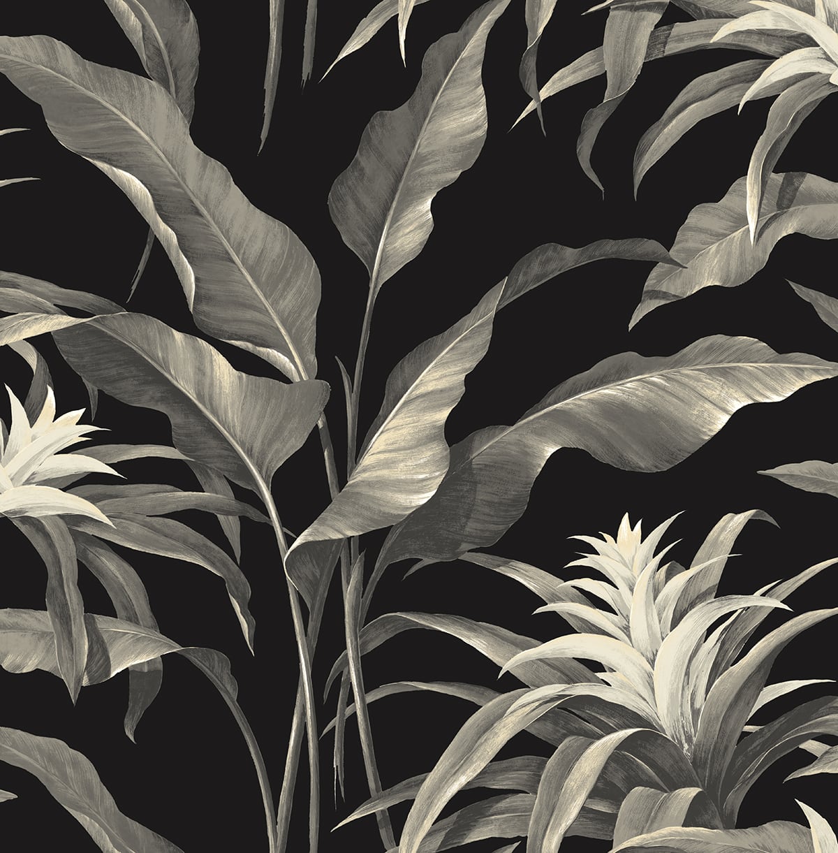 SG10300 Stacy Garcia Home Stacy Garcia Peel and Stick Wallpaper Palma Onyx & Alloy
