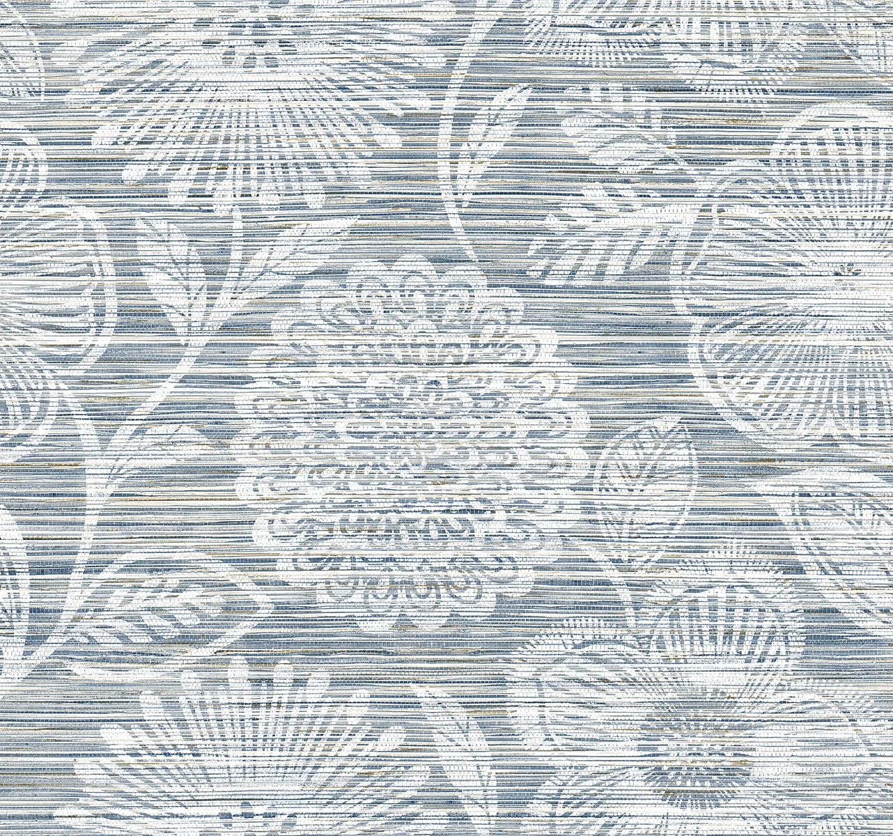 SG13302 Stacy Garcia Home Stacy Garcia Peel and Stick Wallpaper Faux Grass Floral Bluestone