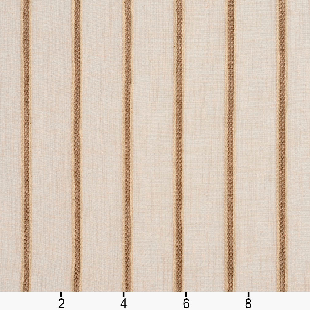 SH83 Stripe Oatmeal Beige & Taupe Charlotte Fabrics