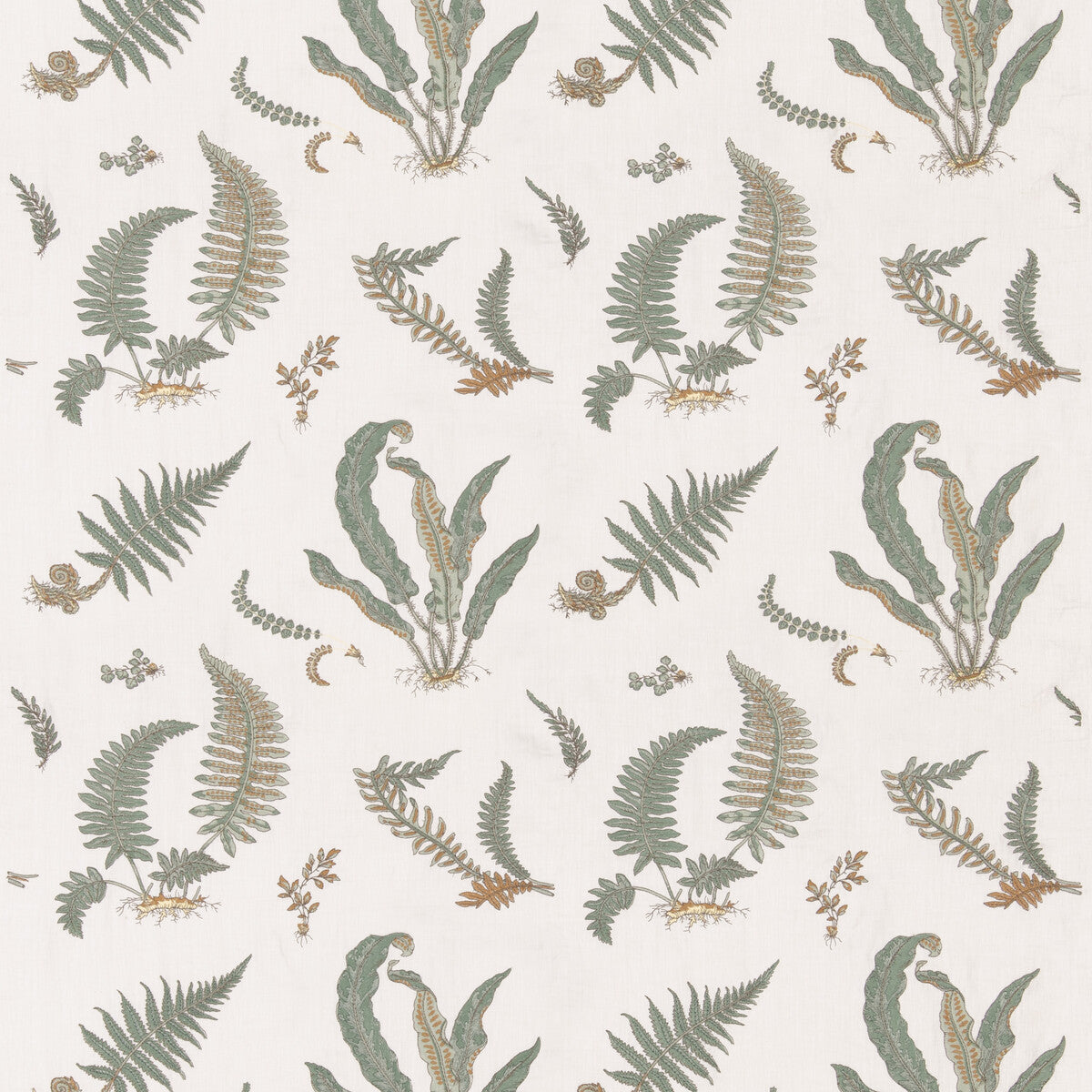 SP-BF10991-1 FERNS EMBROIDERY VERDIGRIS G P & J BAKER Fabrics Drapery Upholstery