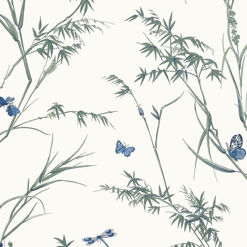 T10528 Thibaut Blue and Green Wallpaper