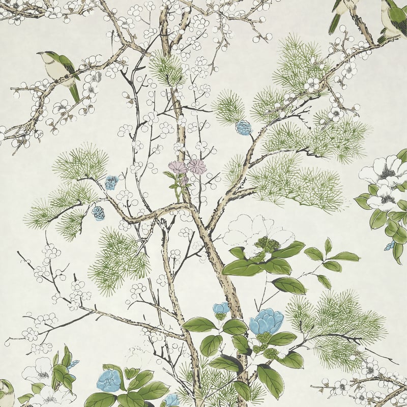 T13622 Thibaut Cream and Lavender Wallpaper