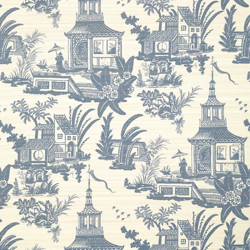 T13653 Thibaut Navy Wallpaper