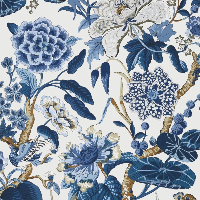 T13659 Thibaut Blue and White Wallpaper