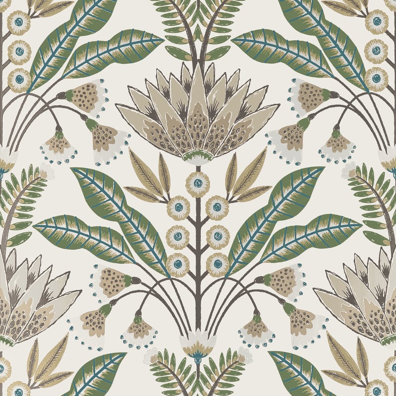T14610 Thibaut Green and Beige Wallpaper