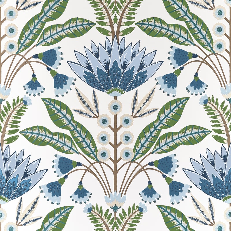 T14612 Thibaut Blue and Green Wallpaper