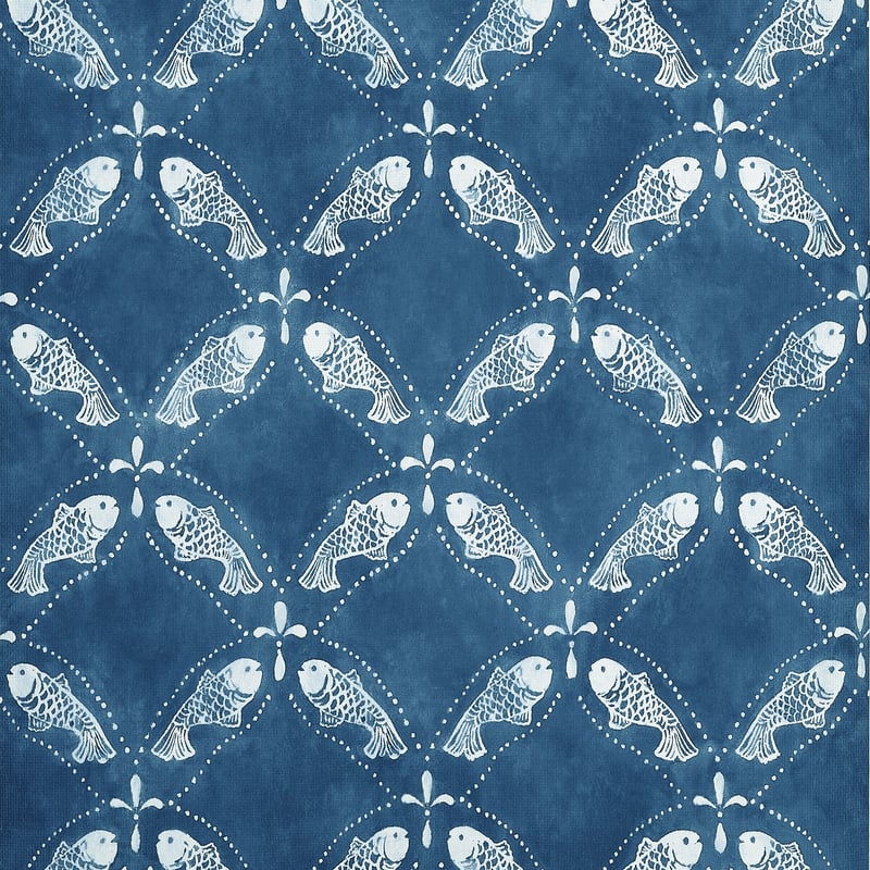 T15834 Thibaut Navy Wallpaper