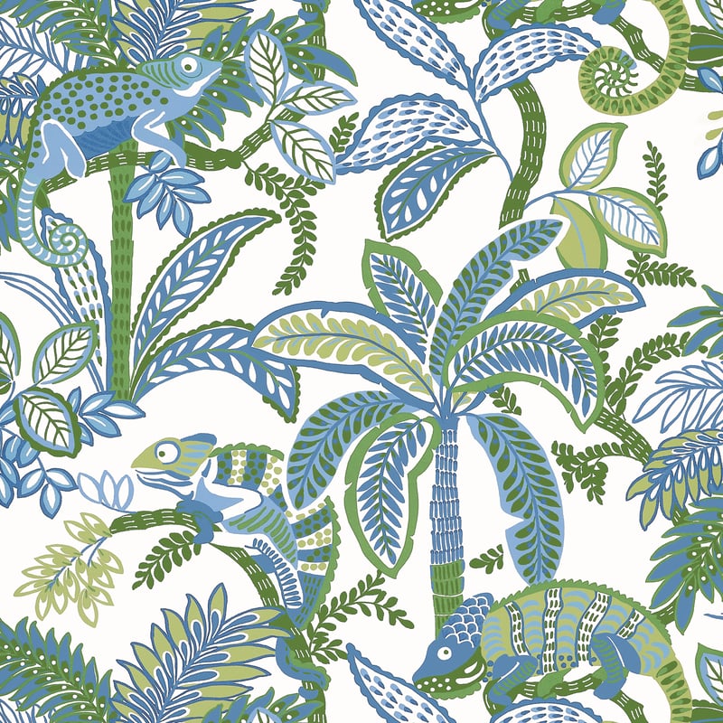 T15845 Thibaut Blue and Green Wallpaper