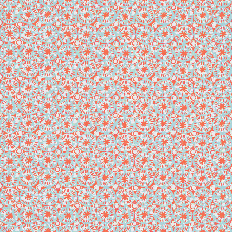 T15857 Thibaut Coral and Blue Wallpaper