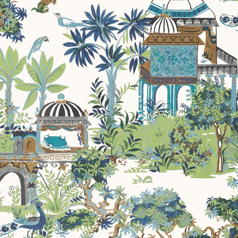 T20820 Thibaut Blue and Green Wallpaper