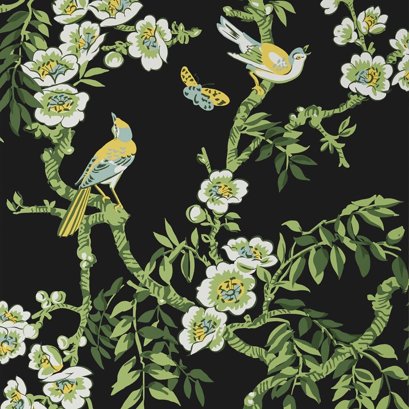 T20845 Thibaut Black Wallpaper