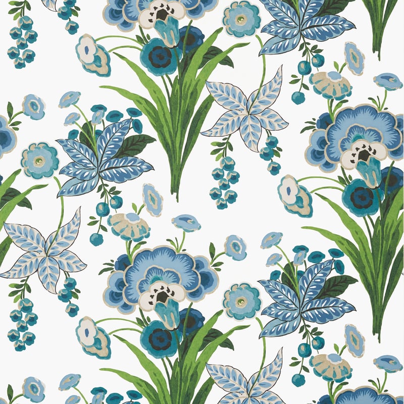 T20851 Thibaut Blue and Green Wallpaper