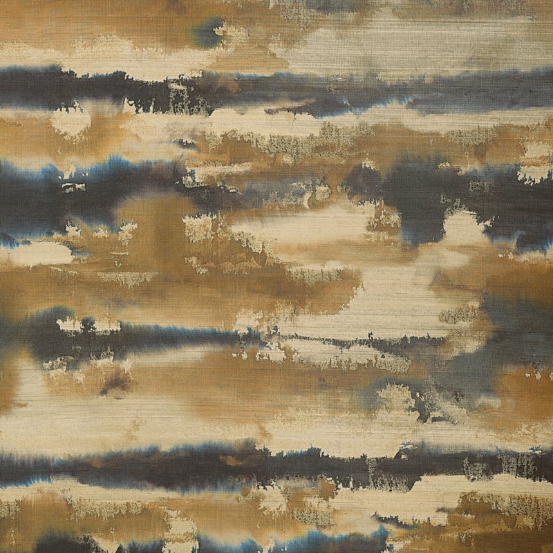 T24419 Thibaut Indigo and Gold Wallpaper