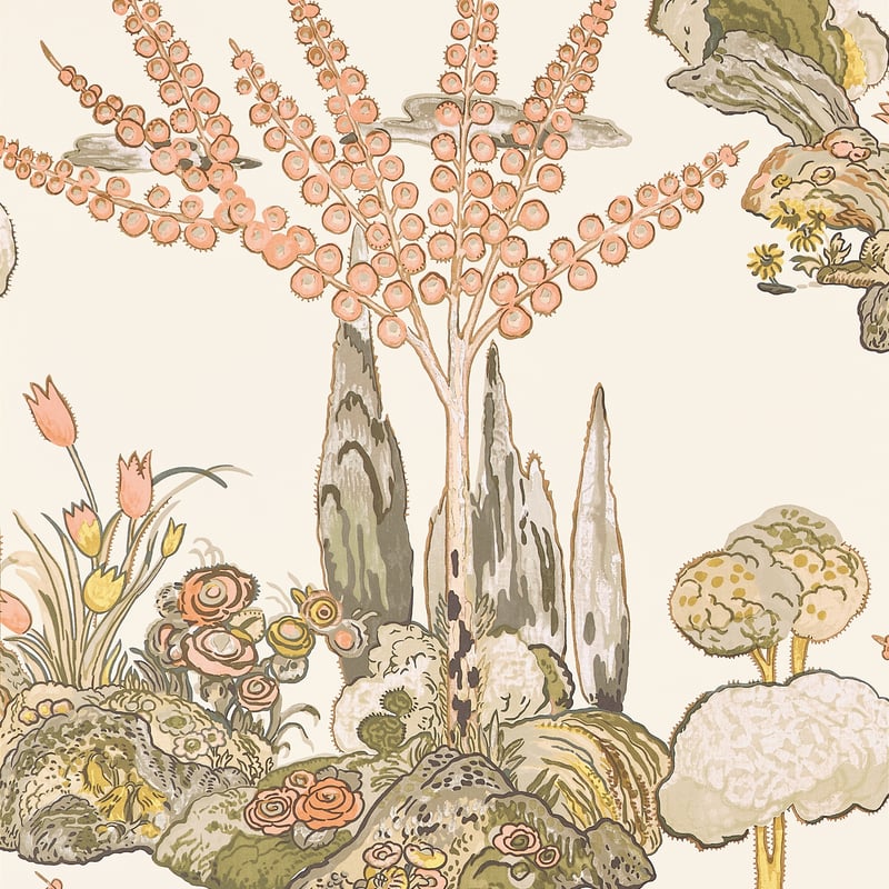 T45026 Thibaut Apricot and Ginger Wallpaper