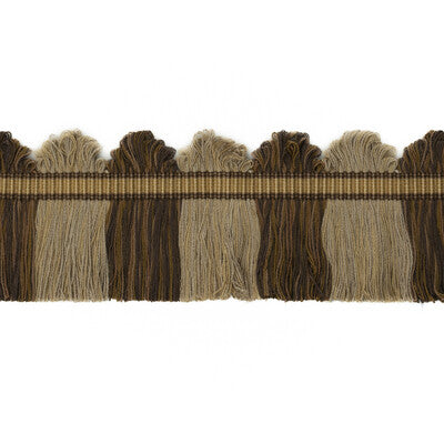 T6025-290 PERANDOR FAN TOP CUT FRINGE BROWN/BISCUIT G P & J BAKER TRIM