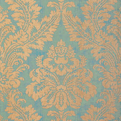 T6870 Thibaut Metallic Gold on Blue Wallpaper