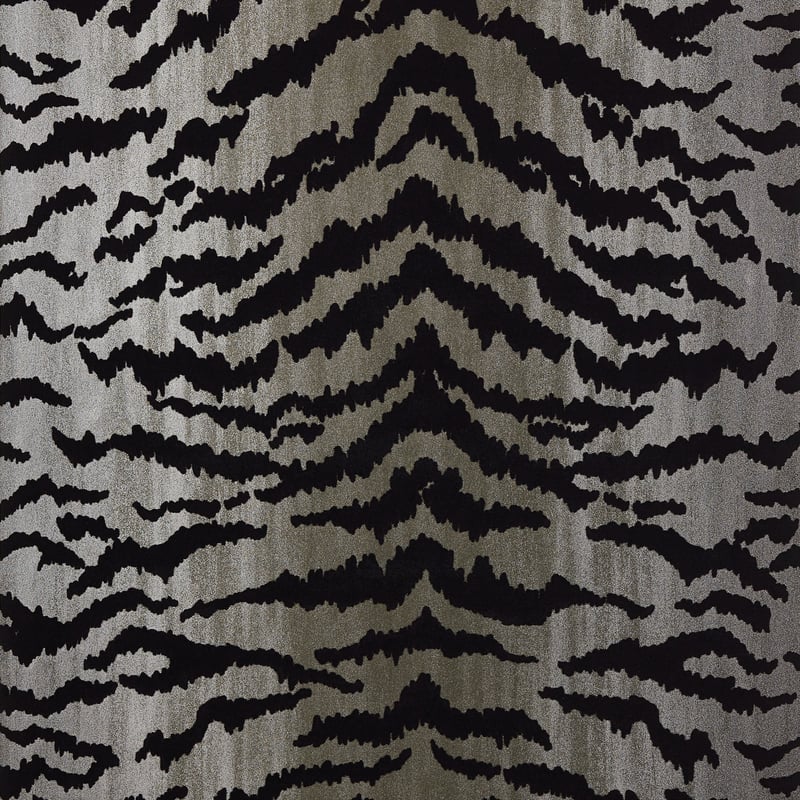 T83065 Thibaut Black on Metallic Silver Wallpaper