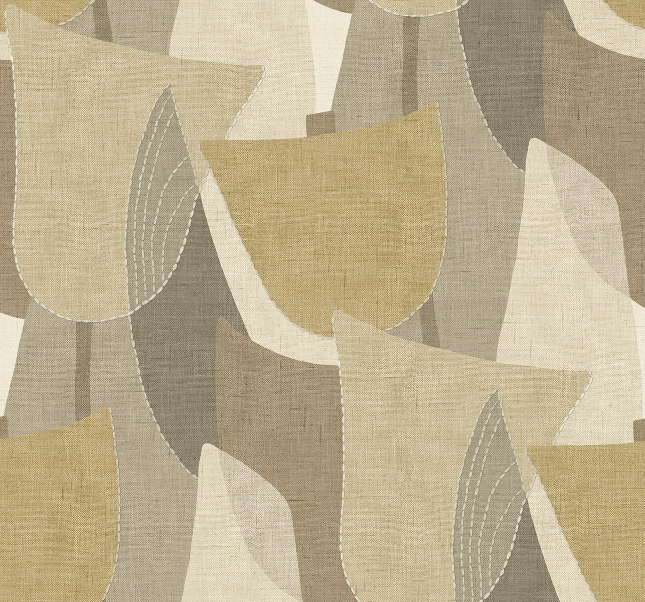 TH90003 Seabrook Designs Fibers and Threads Wallpaper Mosley Tulips Dune