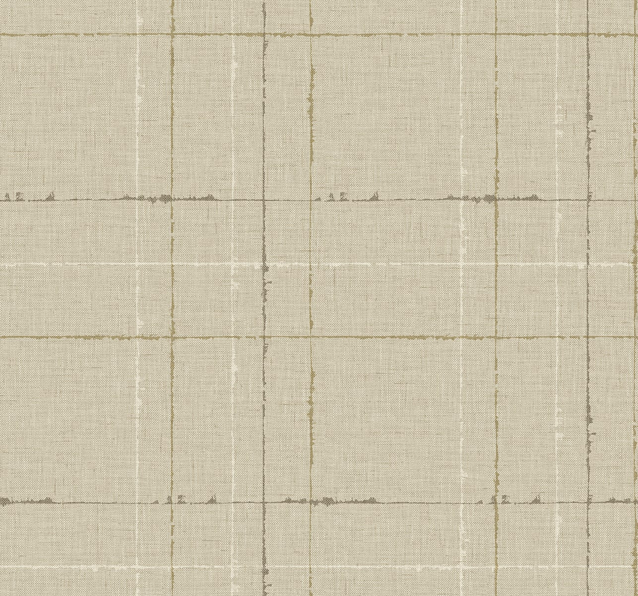 TH90103 Seabrook Designs Fibers and Threads Wallpaper Gorton Plaid Papyrus