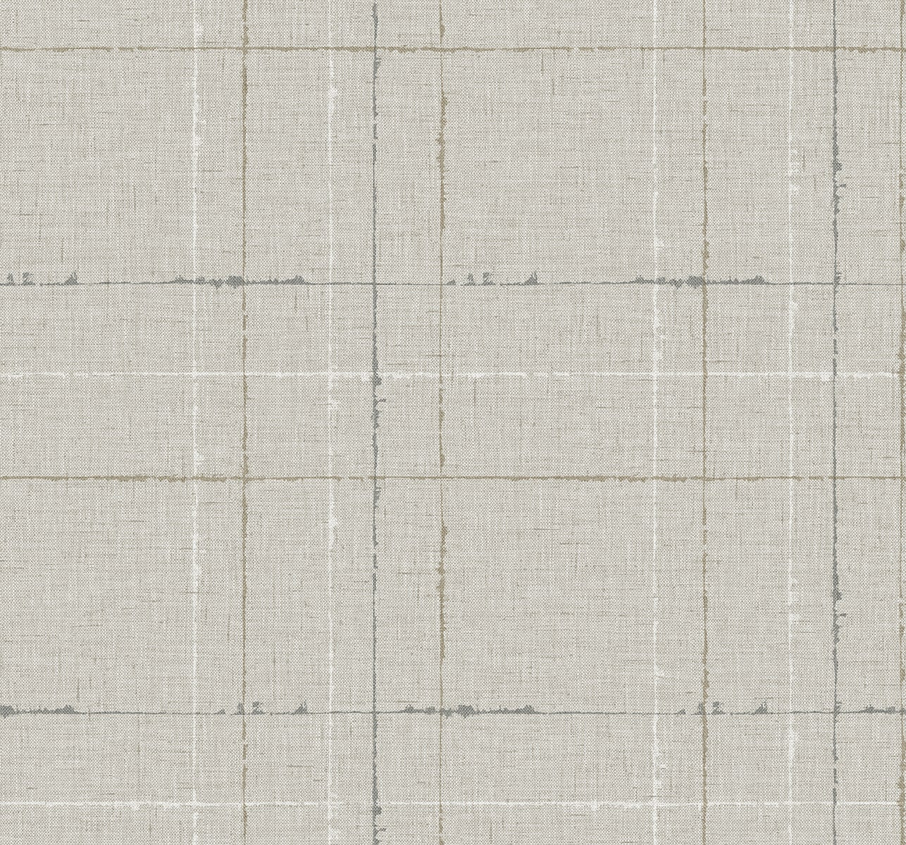 TH90108 Seabrook Designs Fibers and Threads Wallpaper Gorton Plaid Pebble