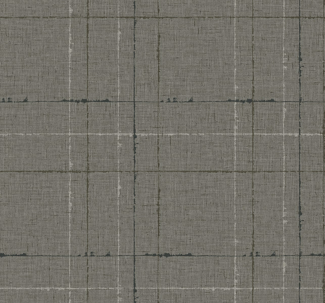TH90110 Seabrook Designs Fibers and Threads Wallpaper Gorton Plaid Mocha