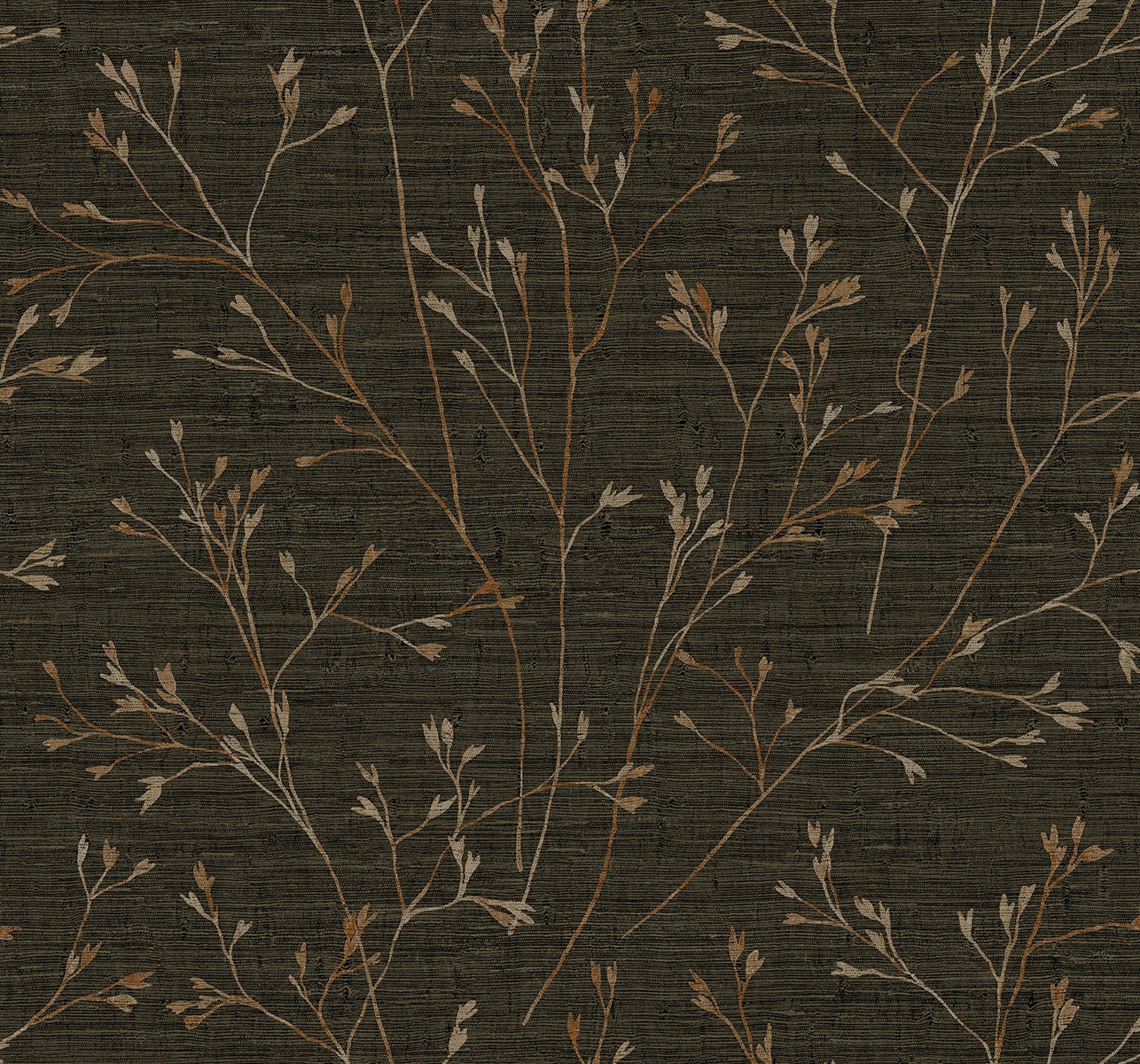 TH90306 Seabrook Designs Fibers and Threads Wallpaper Withington Branch Coffee