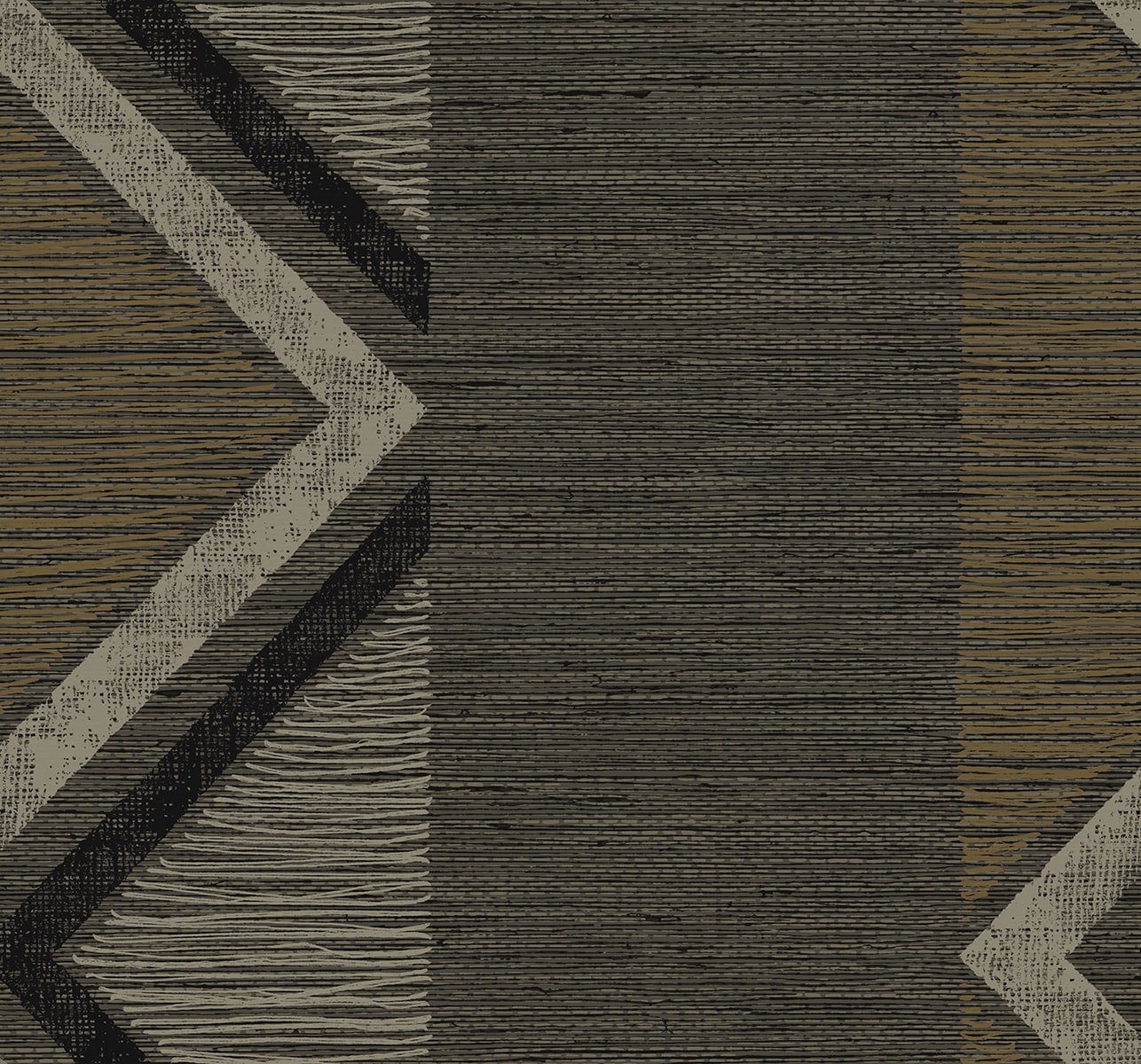 TH91506 Seabrook Designs Fibers and Threads Wallpaper Beswick Chevron Roasted Coffee
