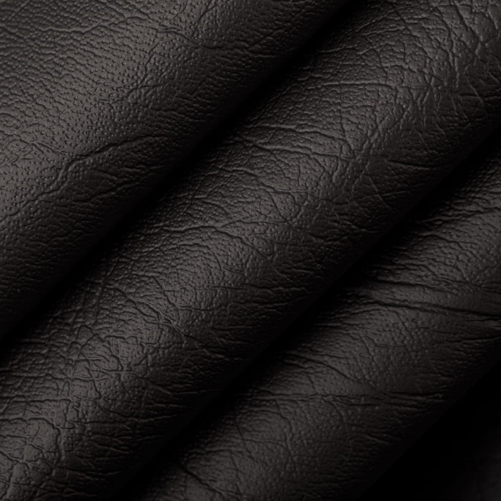V1009 Leather Grain,Plain & Solid Ebony Black Charlotte Fabrics Vinyl