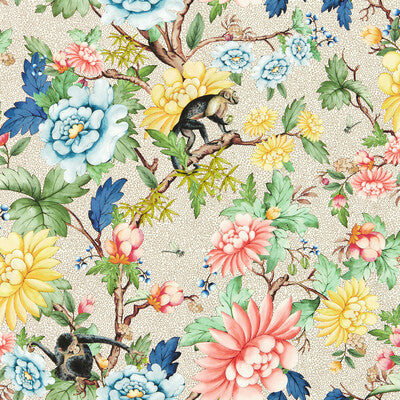 W0133/01-CAC SAPPHIRE GARDEN WP IVORY CLARKE AND CLARKE Wallpaper