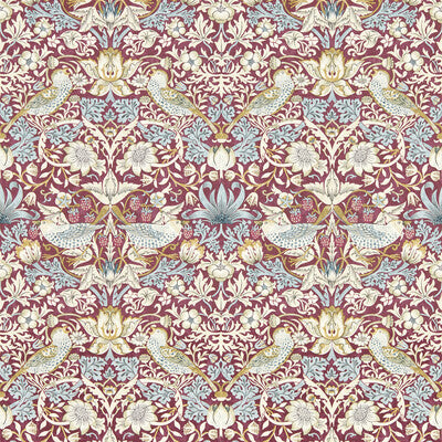 W0171/04-CAC STRAWBERRY THIEF PLUM WP CLARKE AND CLARKE Wallpaper