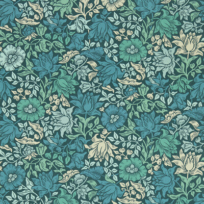 W0173/02-CAC MALLOW TEAL WP CLARKE AND CLARKE Wallpaper