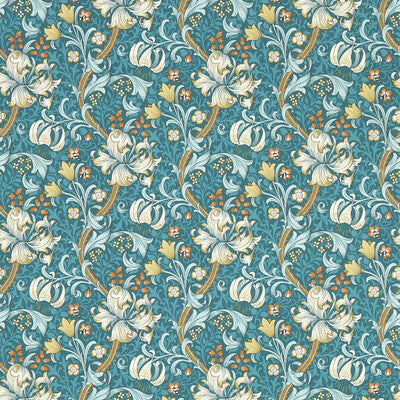 W0174/03-CAC GOLDEN LILY TEAL WP CLARKE AND CLARKE Wallpaper