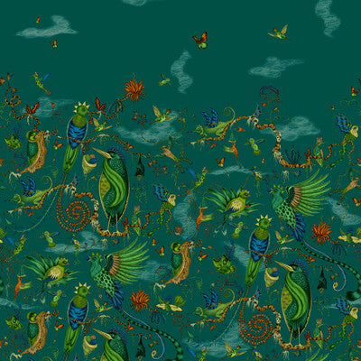 W0200/02-CAC CLOUD FOREST/TEAL WP CLARKE AND CLARKE Wallpaper