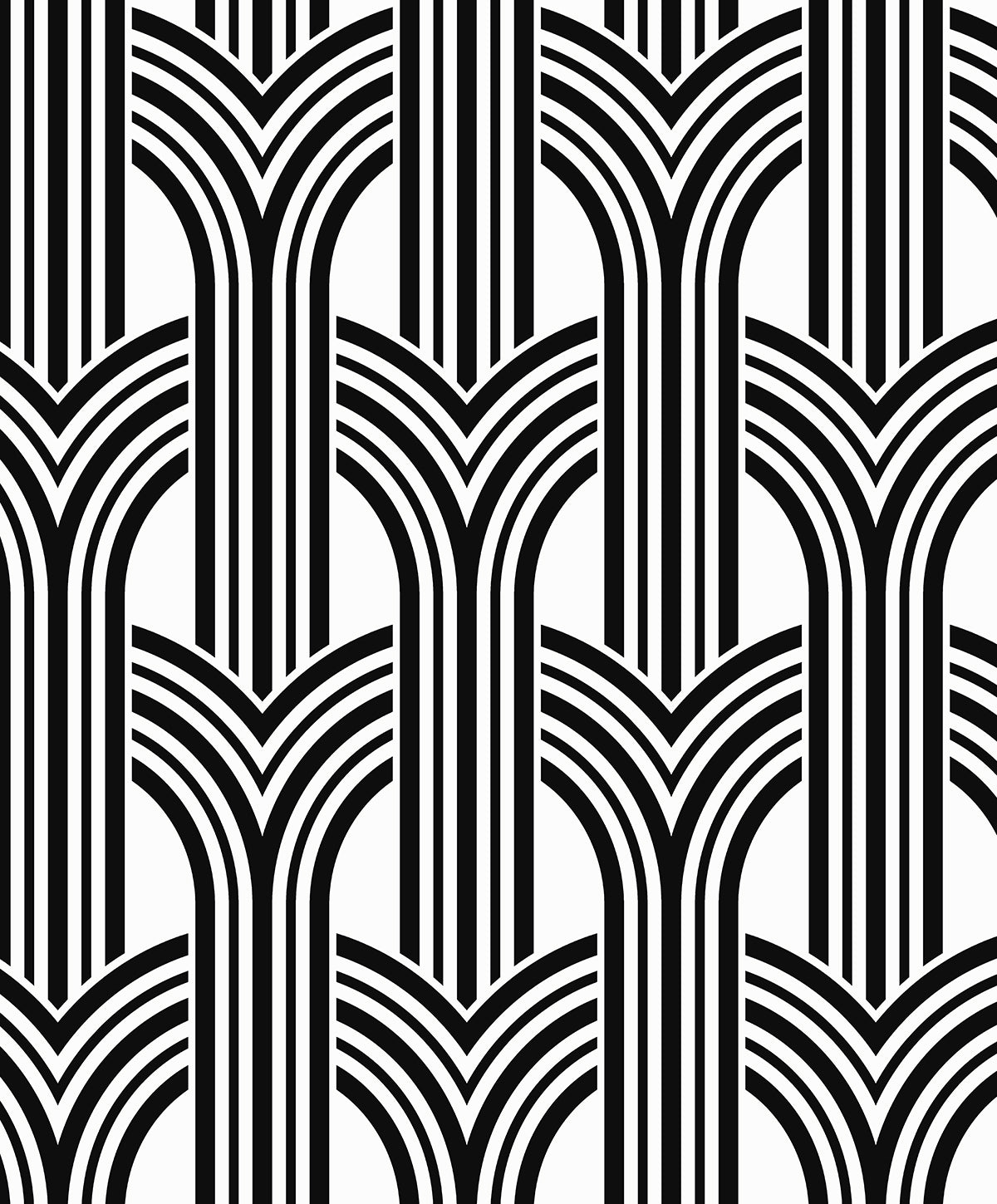 WH40030 Seabrook Designs Piano Wallpaper Hendrix Arches Off-White & Onyx